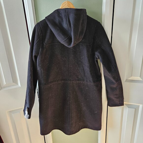L.L. Bean Women's West End Wool Coat Black Medium M Hooded Winter Fall Spring - Picture 2 of 11